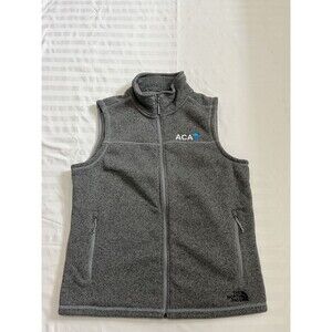 The North Face Sweater Vest Fleece Full Zip Jacket Coat Men’s Large Logo Gray